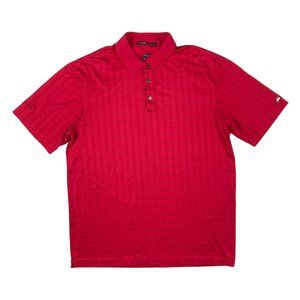 Nike Fit Dry Tiger Woods Collection Red Plaid S/S Bellagio Polo Shirt Men's L